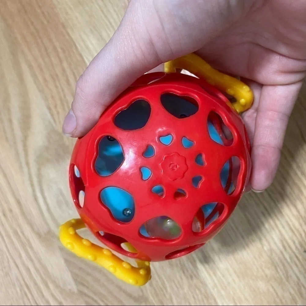Nuby Bear Rattle Handles Shake Toy Ball Baby Chew Teething